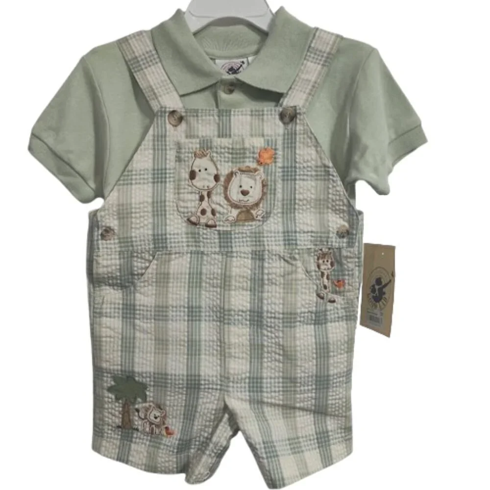 Good Lad of Philadelphia Y2K Boy's Size 2T Coverall and Collared Shirt Lion NWT